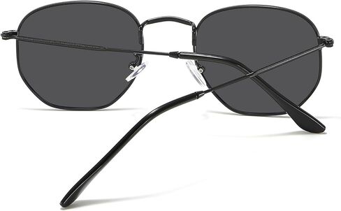 aisswzber Metal Hexagonal Polarized Sunglasses Small Frame Unisex Shades for Women Men UV Protection Lightweight Glasses in Saudi Arabia