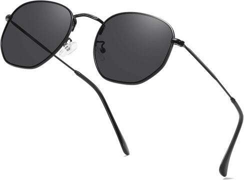 aisswzber Metal Hexagonal Polarized Sunglasses Small Frame Unisex Shades for Women Men UV Protection Lightweight Glasses in Saudi Arabia