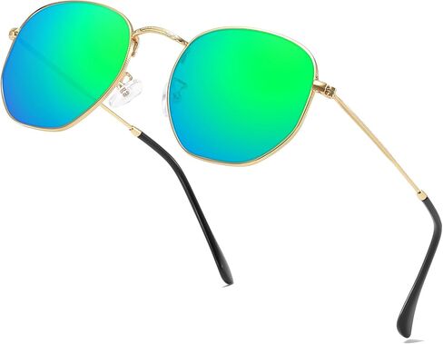 aisswzber Metal Hexagonal Polarized Sunglasses Small Frame Unisex Shades for Women Men UV Protection Lightweight Glasses in Saudi Arabia