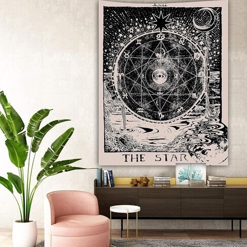 Wall Hanging Tapestry 150 x 130 cm/59.1'' x 51.2'' Tarot Tapestry Astrology Constellation Meditation Tapestry for Psychedelic Mystic Bedroom Decoration (Moon) in Saudi Arabia