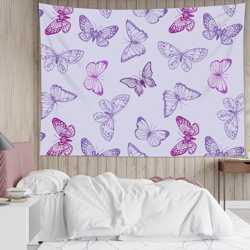MEUNEAR Purple Butterfly Tapestry Vintage Butterfly Tapestry Wall Hanging Fantasy Wall Art for Living Room Bedroom Dorm Party Decorations Blanket, 40L X 60W inches in Saudi Arabia