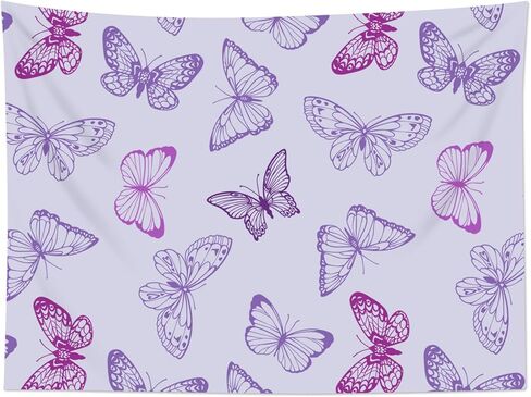 MEUNEAR Purple Butterfly Tapestry Vintage Butterfly Tapestry Wall Hanging Fantasy Wall Art for Living Room Bedroom Dorm Party Decorations Blanket, 40L X 60W inches in Saudi Arabia