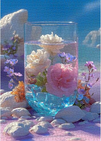 Cactus Puzzle for Adults, Unique Succulent Flower Plant Puzzle, Floral Nature Art Puzzle1000 Pieces, Challenging Aesthetic Jigsaw Puzzle in Kuwait