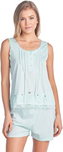 Casual Nights Women's Sleeveless Tank and Pajama Shorts Set in Saudi Arabia