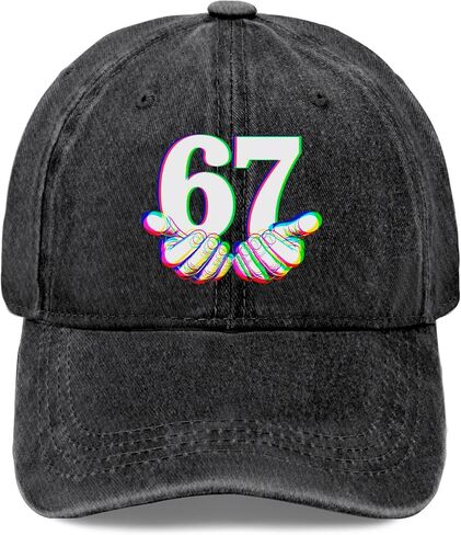 67 Six Seven 67 Meme Design قبعات مضحكة للنساء قبعة بيسبول مغسولة عتيقة in Kuwait