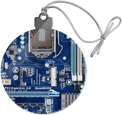 GRAPHICS & MORE Blue Computer Motherboard Processor CPU Acrylic Christmas Tree Holiday Ornament in Saudi Arabia
