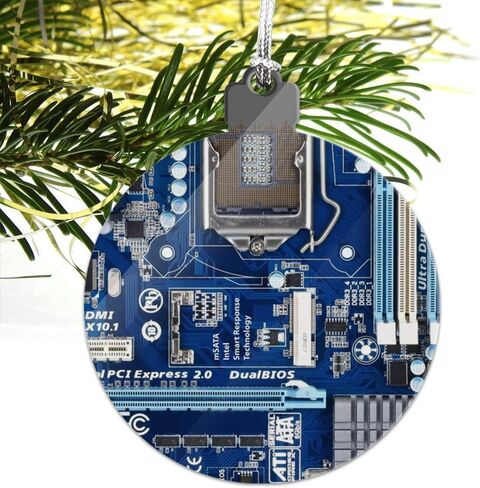 GRAPHICS & MORE Blue Computer Motherboard Processor CPU Acrylic Christmas Tree Holiday Ornament in Saudi Arabia
