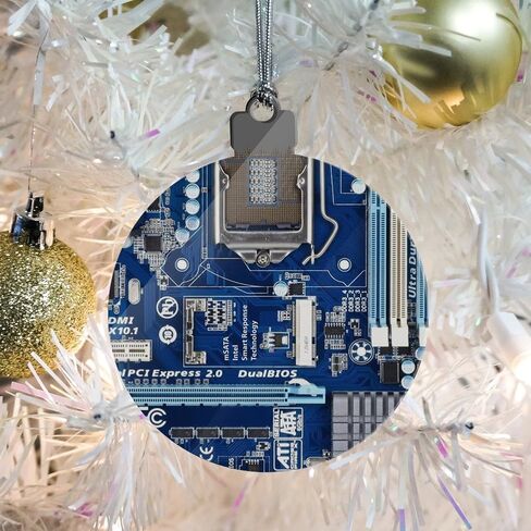 GRAPHICS & MORE Blue Computer Motherboard Processor CPU Acrylic Christmas Tree Holiday Ornament in Saudi Arabia