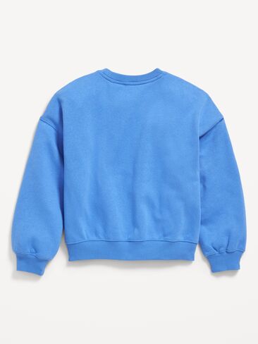 سويت شيرت صوف برسومات كبيرة الحجم للفتيات من Old Navy Favourite - أزرق زهرة الذرة in Kuwait