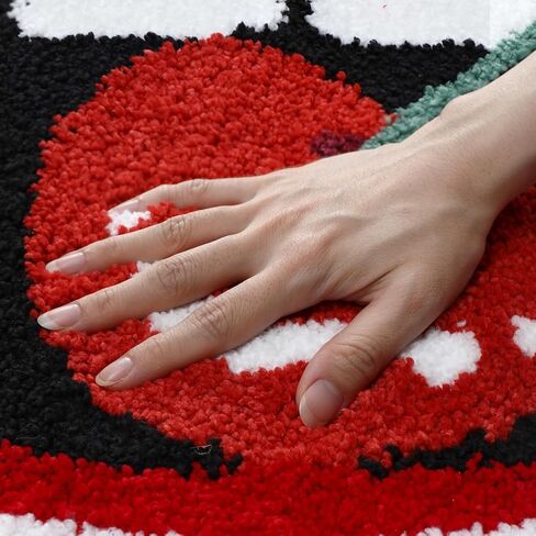 Ankah Red Lips Shaped Rug, Fire Hot Lips Bath Mat, Super Soft Microfiber, Non-Slip, Machine Washable, Quick Dry, Mats for Shower, Bathtub and Floor Accessories, 23.6" x 29.5", Kiss of Cherries in Saudi Arabia