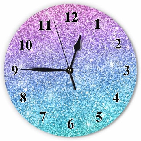 Orythyra Beauty Mermaid Wall Clock Round 10 Inch Battery Operated Watercolor Fish Tail Fantasy Fairy Tale Corner Silent Wooden Clocks Art Decorative Living Room Classroom Bedroom Office in Saudi Arabia