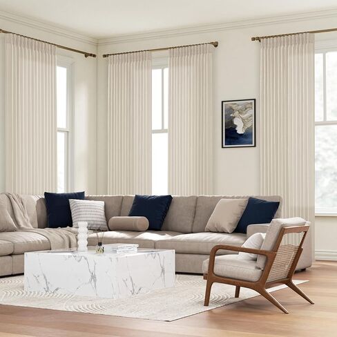 Pinch Pleated Linen Curtains 96 Inches Extra Long Olive Green Drapes, Thick Linen Light Filtering Memory Trained Pleat Curtain for Living Room and Bedroom Privacy 2 Panels Texture with Back Tab in Saudi Arabia