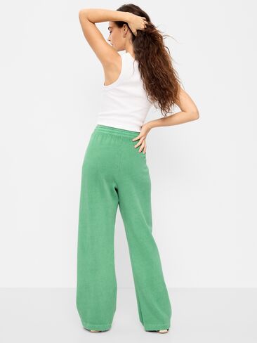 Old Navy High-Waisted Wide-Leg Sweatpants - Emerald Pigment in Saudi Arabia