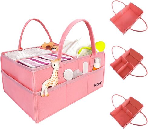 Feagar Storage Basket - Shelf Baskets for Organizing, Woven Cotton Rope Baskets for Gifts Empty with Handles, 13 x 8.7 x 5.1'' Small Toy Basket for Closet, Shelves, Bathroom, Home, 3 Packs Brown in Saudi Arabia