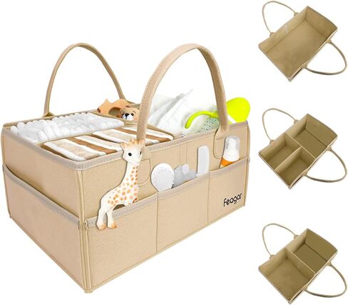 Feagar Storage Basket - Shelf Baskets for Organizing, Woven Cotton Rope Baskets for Gifts Empty with Handles, 13 x 8.7 x 5.1'' Small Toy Basket for Closet, Shelves, Bathroom, Home, 3 Packs Brown in Saudi Arabia