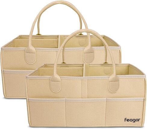 Feagar Storage Basket - Shelf Baskets for Organizing, Woven Cotton Rope Baskets for Gifts Empty with Handles, 13 x 8.7 x 5.1'' Small Toy Basket for Closet, Shelves, Bathroom, Home, 3 Packs Brown in Saudi Arabia