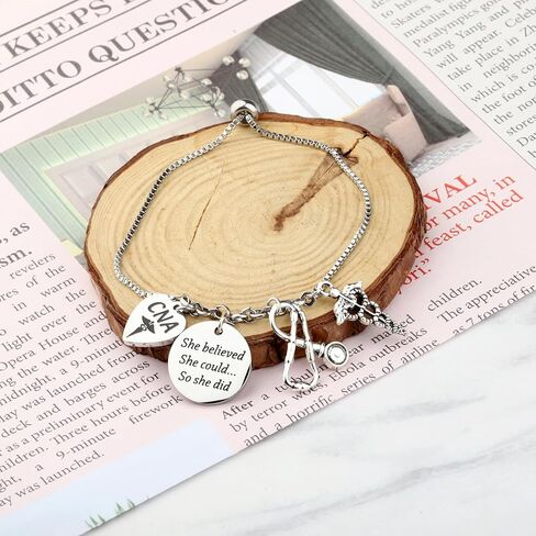 TIIMG CNA Nurse Life She Believed She Could So She Did Future Nurse Encourage Healthcare Worker Gift Bracelet in Saudi Arabia