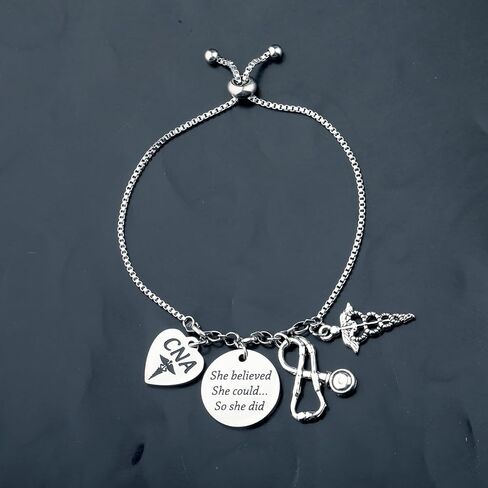 TIIMG CNA Nurse Life She Believed She Could So She Did Future Nurse Encourage Healthcare Worker Gift Bracelet in Saudi Arabia