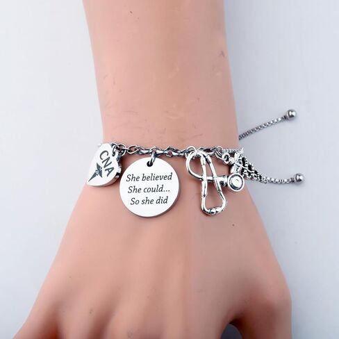 TIIMG CNA Nurse Life She Believed She Could So She Did Future Nurse Encourage Healthcare Worker Gift Bracelet in Saudi Arabia