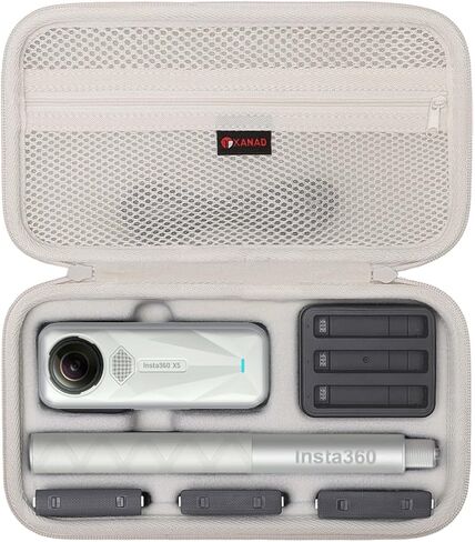 Xanad Hard Case لـ Insta360 x5/x4/x3/x2 camera 8k 360 Action Camera - حقيبة حمل تخزين (أسود) in Saudi Arabia