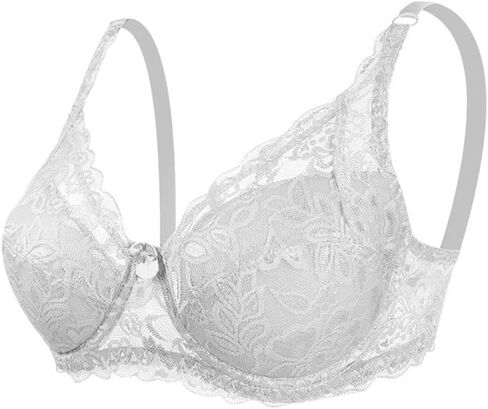 Women's Classic Lace Wireless Bra - Seamless Unlined Low-Cut Comfort in Saudi Arabia
