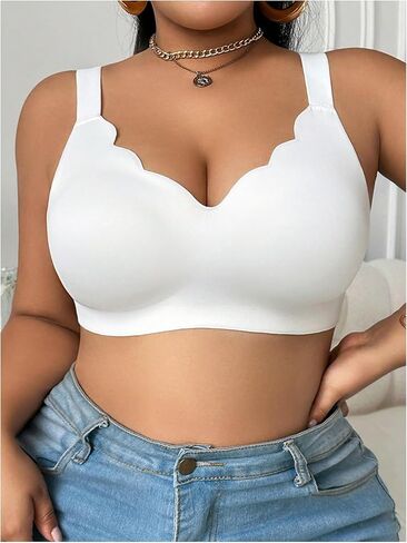 SOLY HUX Women's Plus Size Seamless Wireless V Neck Bras Push Up Full Coverage Bralettes in Saudi Arabia