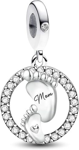1Pc Silver Charm Fashionable Warm Mother's Love Series for Women Bangles DIY And Daily Outfit Matching Jewelry Decoration For Women Gift For Mom in Saudi Arabia