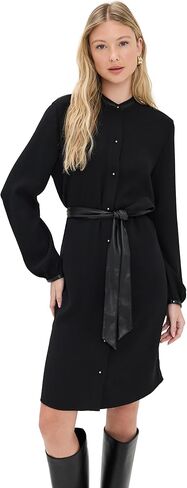 Vince Women's Shirt Dress with Faux Leather Trim in Saudi Arabia