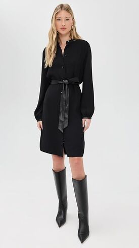Vince Women's Shirt Dress with Faux Leather Trim in Saudi Arabia