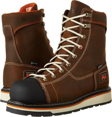 Timberland PRO - حذاء رجالي Gridworks مقاس 8 بوصات مقاوم للماء من خليط معدني لأصابع القدم، المقاس: 8.5 2E US، اللون: بني in Saudi Arabia