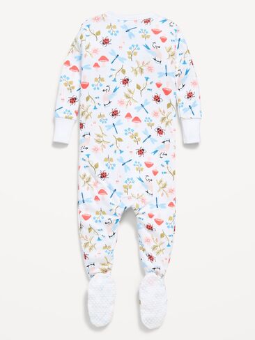 Old Navy Old Navy x Lovevery Snug-Fit 2-Way-Zip Sleep & Play Footed One-Piece for Baby - White Lilies in Saudi Arabia