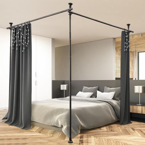 ثقيل 1 "قضيب غرفة لا حفر-قطب توتر قابل للتعديل الصدأ 4-10 قدم (ح) 28-114inch (W) لستائر الخصوصية والجدران المؤقتة ، أبيض in Kuwait