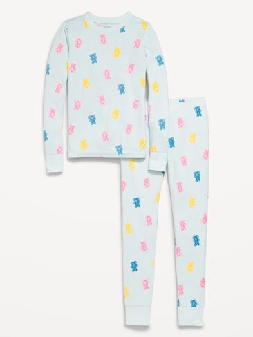 Old Navy Printed Snug-Fit Graphic Pajama Set for Girls - SEAFOAM in Saudi Arabia