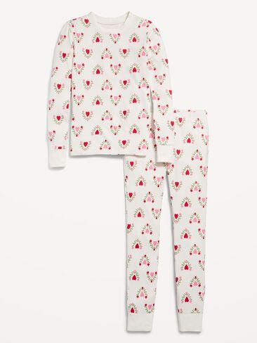 Old Navy Printed Snug-Fit Graphic Pajama Set for Girls - Creme De La Creme in Saudi Arabia
