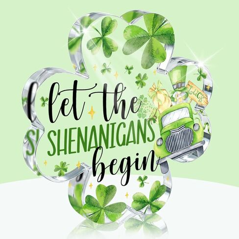 PVOPVO St Patricks Day Decorations, Irish Four Leaf Clover Decorations Gifts, St Patricks Day Decorations for Table Office Desk Home,Funny Irish St Patricks Day Decor for Friend Mom Women in Saudi Arabia