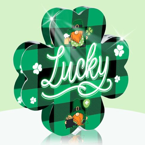 PVOPVO St Patricks Day Decorations, Irish Four Leaf Clover Decorations Gifts, St Patricks Day Decorations for Table Office Desk Home,Funny Irish St Patricks Day Decor for Friend Mom Women in Kuwait
