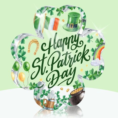 PVOPVO St Patricks Day Decorations, Irish Four Leaf Clover Decorations Gifts, St Patricks Day Decorations for Table Office Desk Home,Funny Irish St Patricks Day Decor for Friend Mom Women in Saudi Arabia