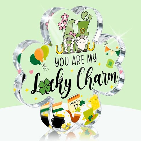 PVOPVO St Patricks Day Decorations, Irish Four Leaf Clover Decorations Gifts, St Patricks Day Decorations for Table Office Desk Home,Funny Irish St Patricks Day Decor for Friend Mom Women in Saudi Arabia
