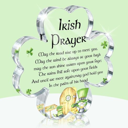 PVOPVO St Patricks Day Decorations, Irish Four Leaf Clover Decorations Gifts, St Patricks Day Decorations for Table Office Desk Home,Funny Irish St Patricks Day Decor for Friend Mom Women in Saudi Arabia