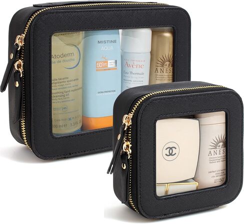 KOTORA Small Makeup Bag for Purse Cute Travel Makeup Bag Clear Cosmetic Bag with Zipper, Car Make Up Bag Organizer Storage Traveling Car Accessories Travel Essentials for Women (White) in Saudi Arabia
