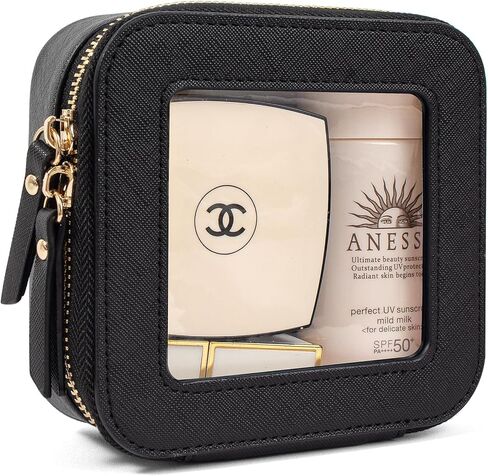 KOTORA Small Makeup Bag for Purse Cute Travel Makeup Bag Clear Cosmetic Bag with Zipper, Car Make Up Bag Organizer Storage Traveling Car Accessories Travel Essentials for Women (White) in Saudi Arabia