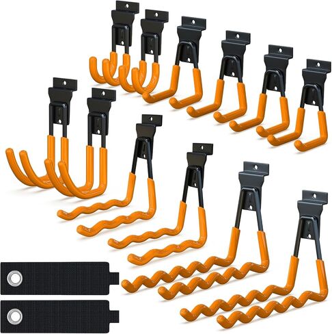 خطاطيف تخزين المرآب 14 مساءً ، خطاطيف جدار الجراج مع جولة واحدة تقوية بقعة لحام ، خطافات جراج لتعليق وتنظيم مجرفة ، أشعل النار ، كرسي ، خرطوم (أحمر) in Kuwait