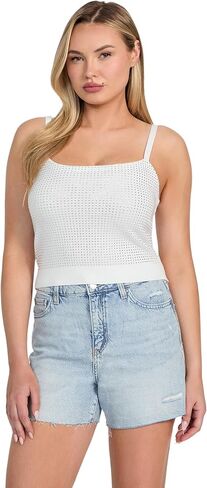 GUESS Womens Eco Khloe Rhinestones Tank Sweater in Saudi Arabia