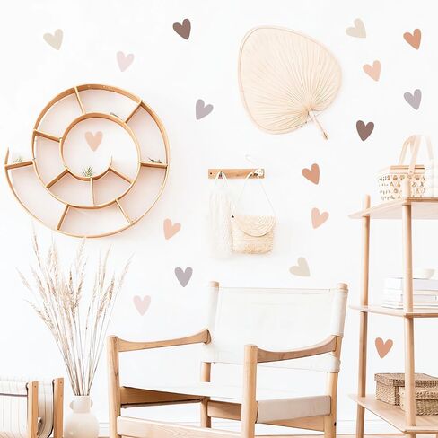 6 ورقات 72 قطعة من ملصقات الحائط برسومات قلب الحب، sacinora Boho Love DIY ملصقات جدارية فنية قابلة للإزالة من الفينيل قابلة للتقشير واللصق للأولاد والبنات وغرفة النوم وغرفة المعيشة وغرفة الدراسة وديكور المنزل in Kuwait