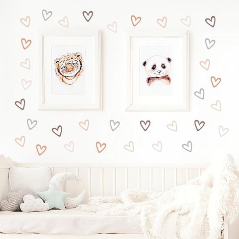 6 ورقات 72 قطعة من ملصقات الحائط برسومات قلب الحب، sacinora Boho Love DIY ملصقات جدارية فنية قابلة للإزالة من الفينيل قابلة للتقشير واللصق للأولاد والبنات وغرفة النوم وغرفة المعيشة وغرفة الدراسة وديكور المنزل in Kuwait