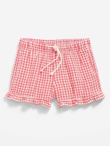 Old Navy Double-Weave Shorts for Toddler Girls - Red Gingham in Saudi Arabia