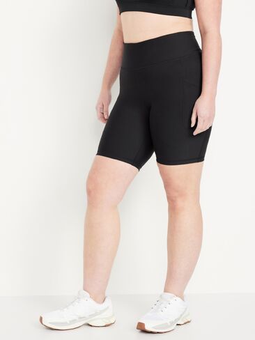شورت PowerSoft Biker عالي الخصر من Old Navy -- درزة داخلية 8 بوصة - Black Jack in Saudi Arabia