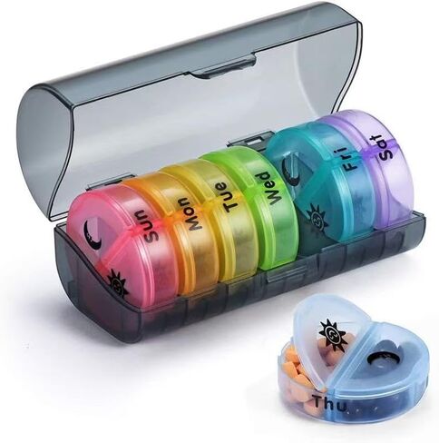 Weekly Pill Organizer 7 Day AM PM, Large 2 Times a Day Vitamin Box with Extra Large Compartments, Leak Proof Portable Travel Pill Case for Pills & Supplements in Saudi Arabia