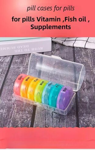 Weekly Pill Organizer 7 Day AM PM, Large 2 Times a Day Vitamin Box with Extra Large Compartments, Leak Proof Portable Travel Pill Case for Pills & Supplements in Saudi Arabia