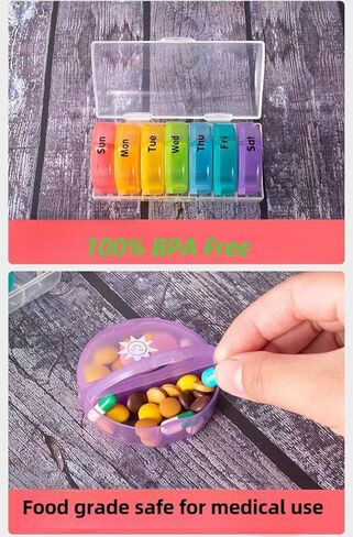 Weekly Pill Organizer 7 Day AM PM, Large 2 Times a Day Vitamin Box with Extra Large Compartments, Leak Proof Portable Travel Pill Case for Pills & Supplements in Saudi Arabia